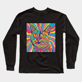 Psychedelic Cat Long Sleeve T-Shirt